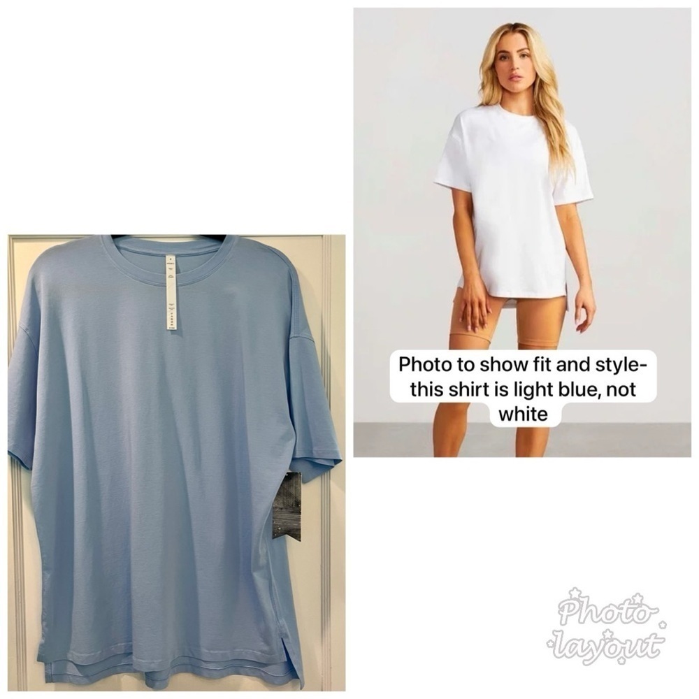 stori activewear Premium Light Blue Determined Oversized Tee size 8